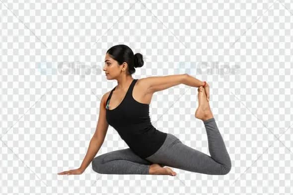Advanced Yoga Stretch Pose on Transparent Background
