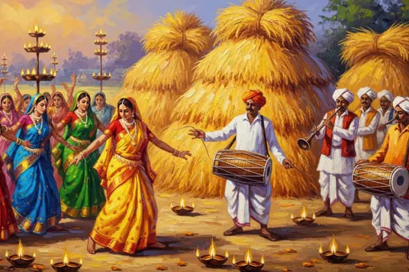 Vibrant Harvest Festival Dance