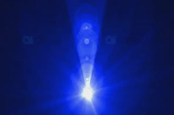 Bright Blue Light Burst with Lens Flares