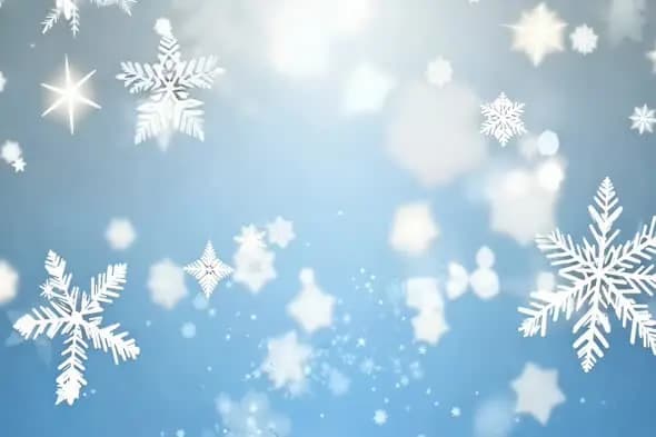 Elegant Falling Snowflakes on Serene Winter Sky Background