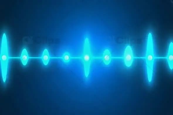 Glowing Neon Blue Audio Waveform Animation