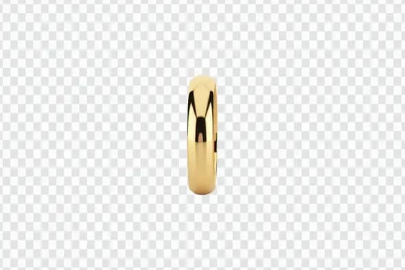 Classic Polished Gold Wedding Band Ring PNG Clipart