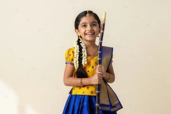 Radiant Young Girl in Traditional Festival Wear
