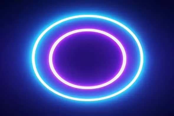Glowing Neon Dual Oval Rings Animation