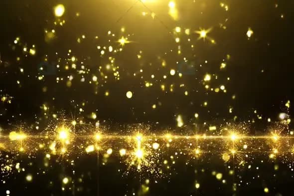Golden Sparklers with Floating Bokeh Particles Background