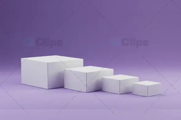 Minimal White Cubes on Gradient Purple Background