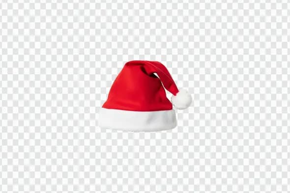 Classic Red and White Santa Hat Christmas Clipart PNG