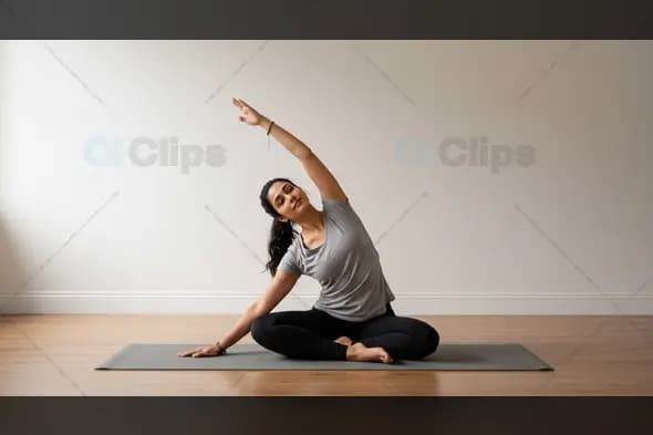 Yoga Side Stretch Woman A Practice of Flexibility and Balance