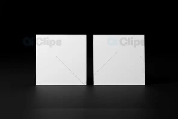 Minimalist Dual Tent Card Mockup on Black Background