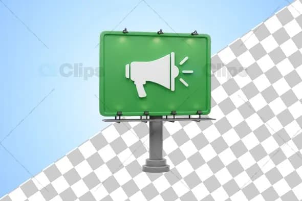 Green Magnet with Lightning Bolt 3D Illustration