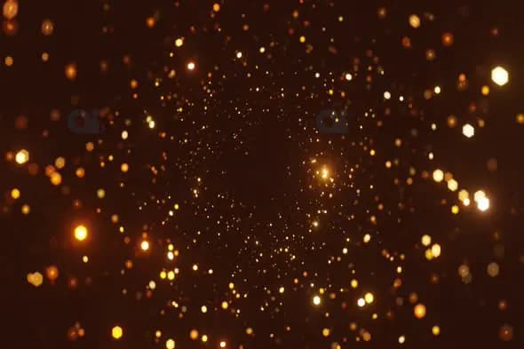 Golden Particle Tunnel Motion Background
