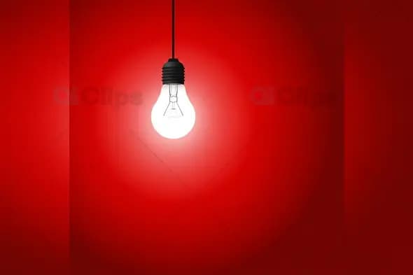 Stylish Red Background Light Bulb Mockup for Creatives