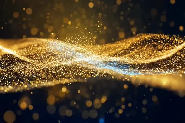 Elegant Golden Particle Wave Animation Background
