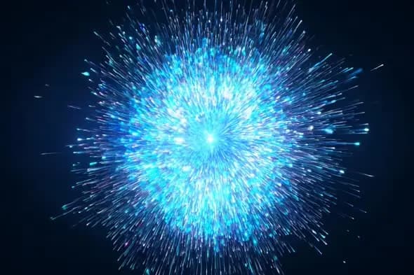 Radiant Blue Particle Explosion Animation