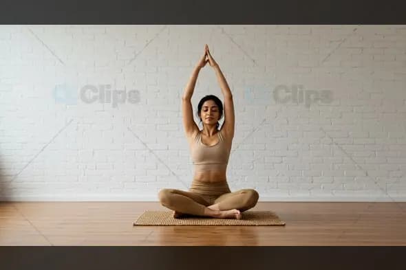 Woman Practicing Yoga in a Meditative Pose
