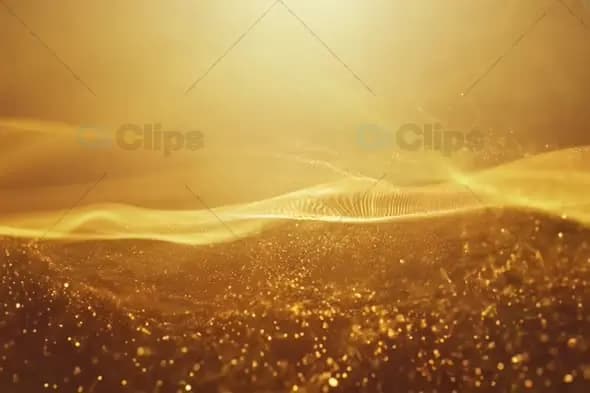 Flowing Golden Particles with Dynamic Light Wave Animation