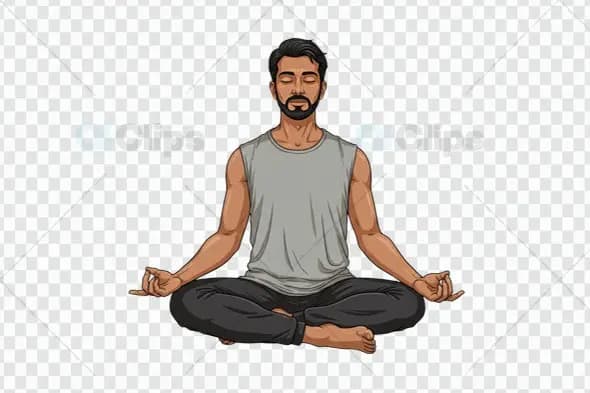 Meditating Man PNG with Transparent Background for Creatives