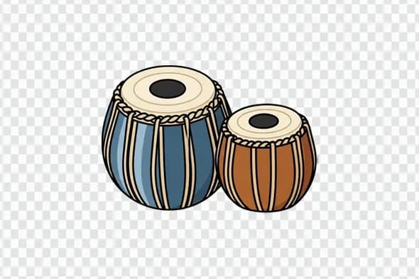 Traditional Indian Tabla Musical Instrument Clipart PNG File