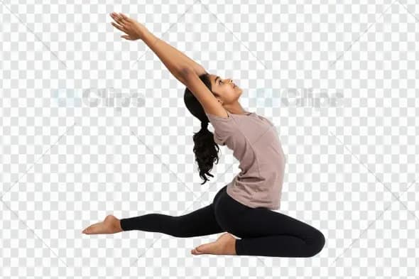 Graceful Yoga Backbend Pose on Transparent Background