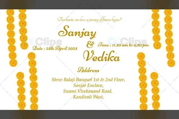 Elegant Marigold Marathi & English Wedding Invitation Template
