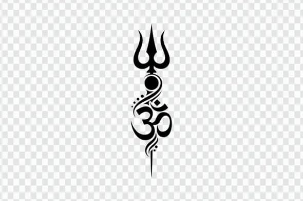 Tribal Style Om Trishul Hindu Symbol Clipart PNG