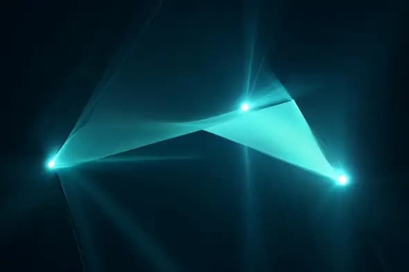Luminous Teal Geometric Network Animation