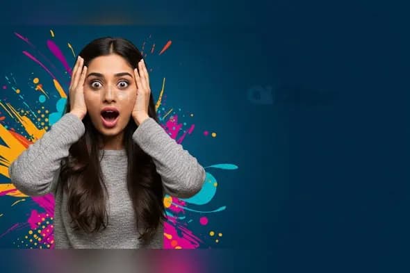 Excited Shock Expression Background with Vibrant Splashes