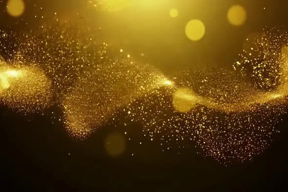 Elegant Golden Particle Wave Background Animation