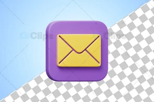 3D Email Message Icon Illustration