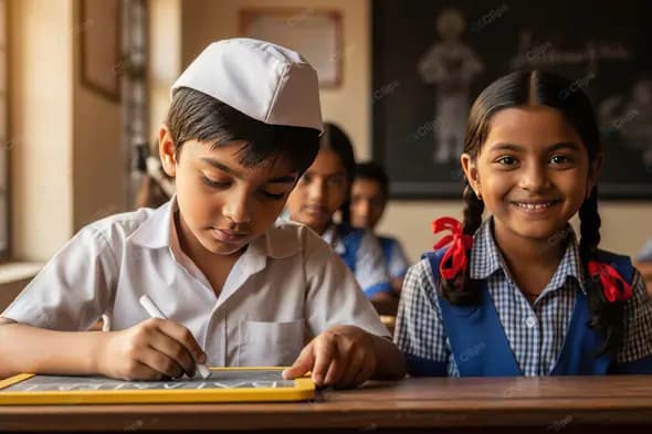Rural Indian Classroom Scene