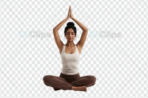 Serene Yoga Meditation Pose with Raised Arms
