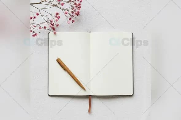 Elegant Instagram Mockup with Open Notebook and Pen
