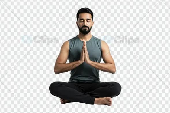 Meditative Yoga Pose PNG with Transparent Background