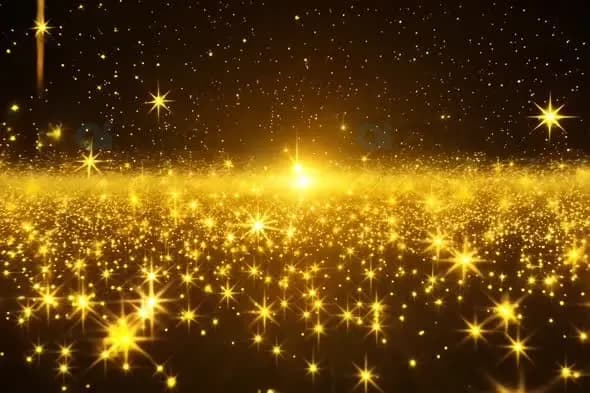 Golden Starfield with Rising Sparkles Animation Background