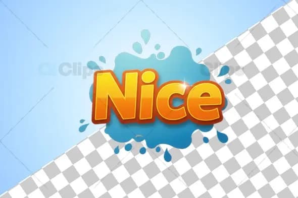 3D "Nice" Splash Text Illustration