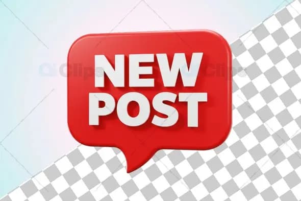 3D "New Post" Notification Icon