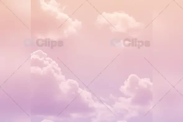 Dreamy Pink and Purple Gradient Sky with Fluffy Clouds