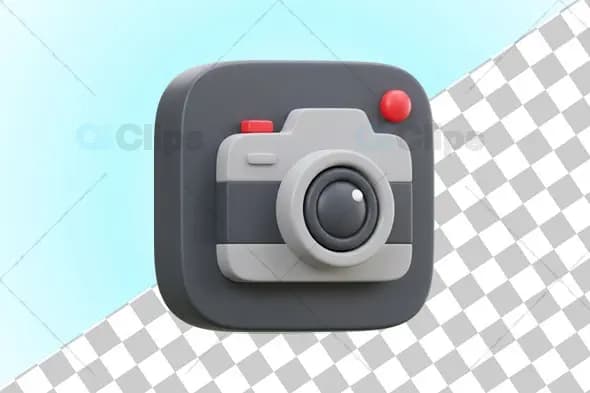 3D Camera Icon Illustration