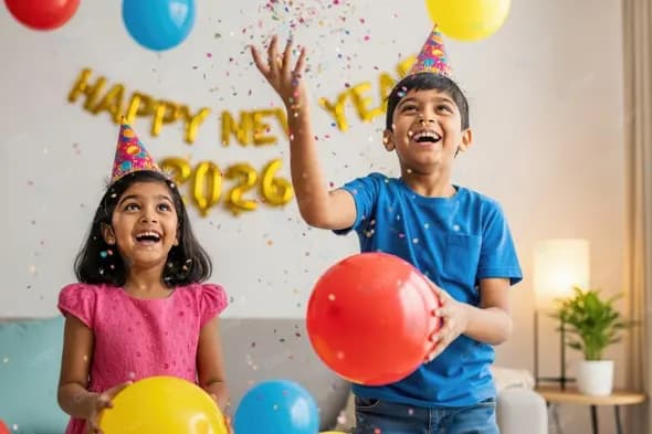 Indian Childrens Joyful New Year Bash