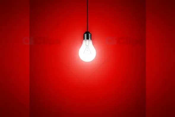 Elegant Red Background Light Bulb Mockup for Creatives