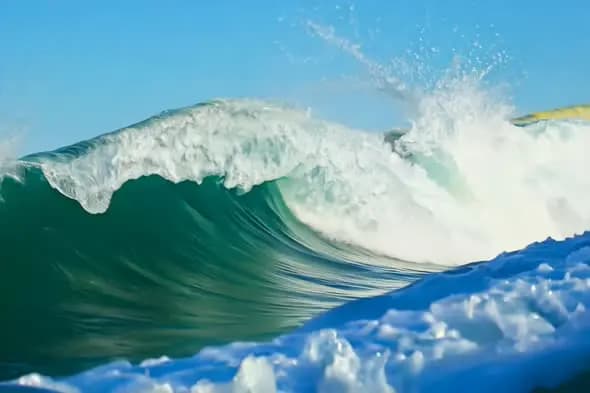 Powerful Ocean Wave Breaking with Dramatic White Spray