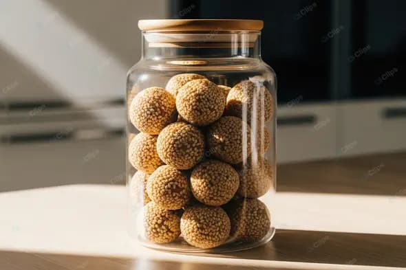 Homemade Sweets in a Sunlit Kitchen Jar