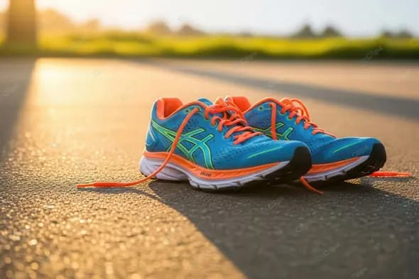 Vibrant Running Shoes at Sunrise