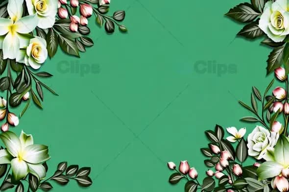 Elegant Floral Frame Animation on Emerald Green Background