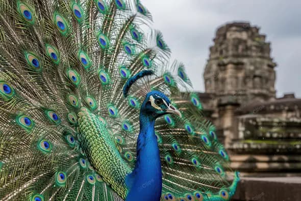 Peacock's Ancient Temple Display