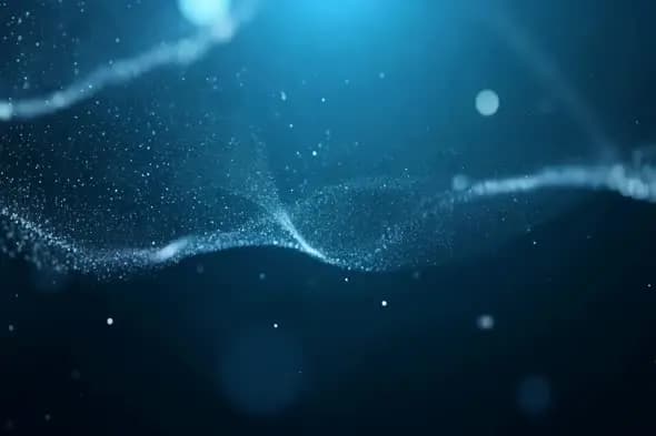 Ethereal Blue Particle Wave Animation Background