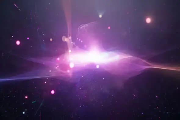 Ethereal Purple Space Energy Wave with Floating Particles