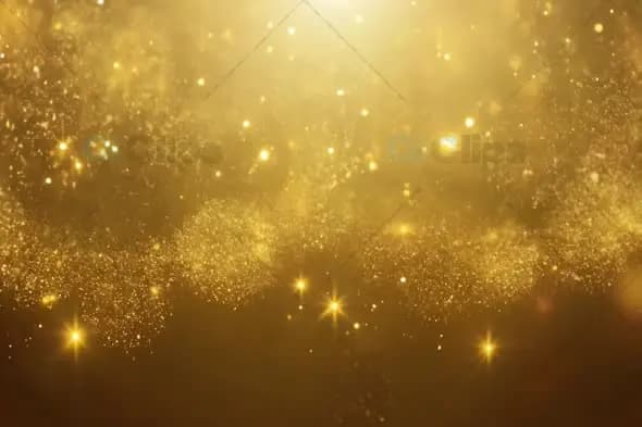 Elegant Gold Particle Wave With Sparkling Stars Background