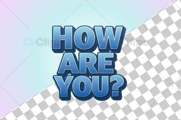 3D "How Are You?" Text Icon