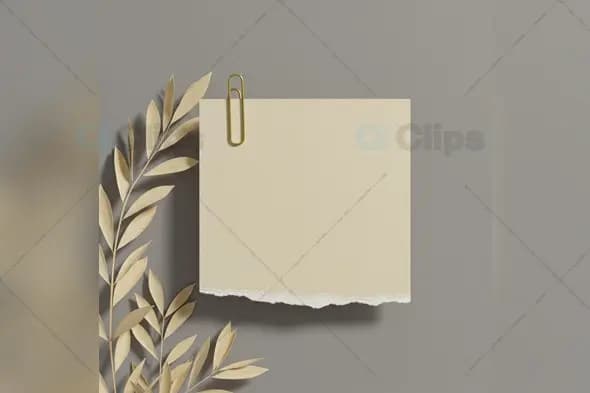 Minimalist Torn Note with Golden Leaves Instagram Template